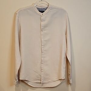 Zara Men's Beige Button-Down Shirt